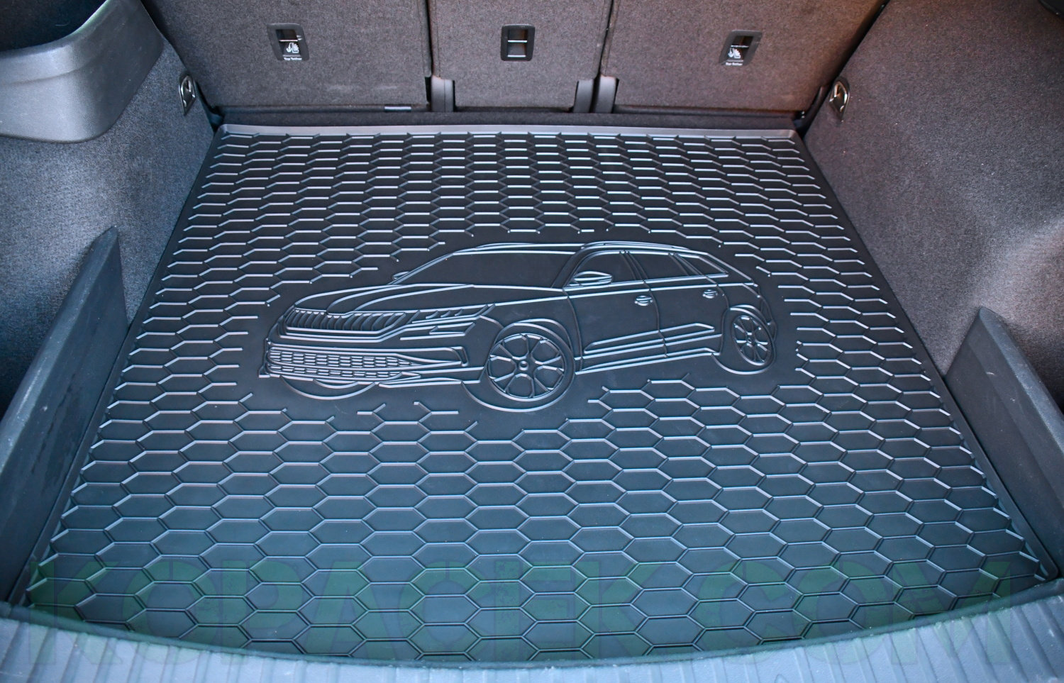für Kodiaq - strapazierfähige für Gummi-Fußmatte RS/SPORTLINE - Auto-Silhouette Kofferraum mit den 
