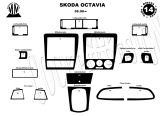 for Octavia 01-07 SLX - 14stk innvendig dashbordsett - MAHAGONI