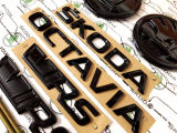 Octavia III - origineel Skoda MONTE CARLO zwart embleem -SKODA+OCTAVIA+voor/achter RS245+FRONT/REAR
