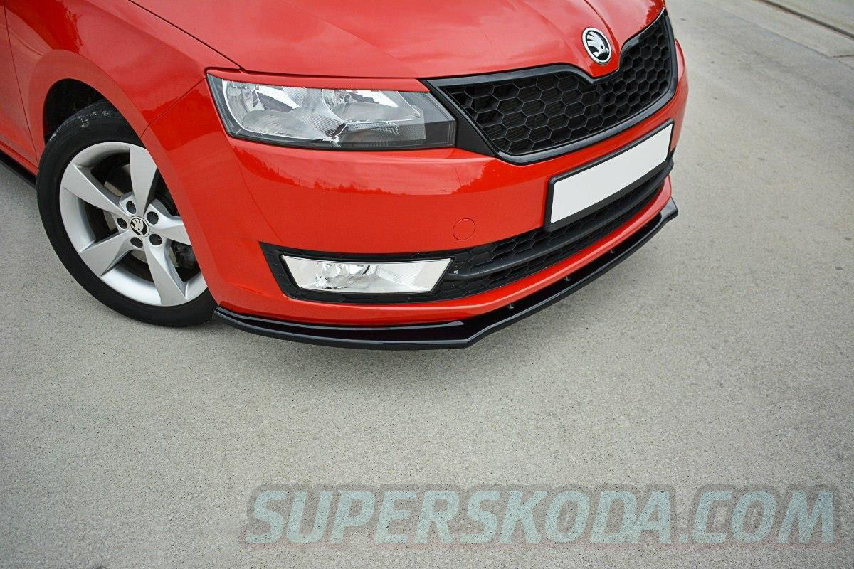 Rapid - front bumper DTM spoiler - V2 - GLOSSY BLACK : SUPERSKODA.COM